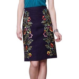 Anthro Moulinette Soeurs Clematis Skirt in Navy